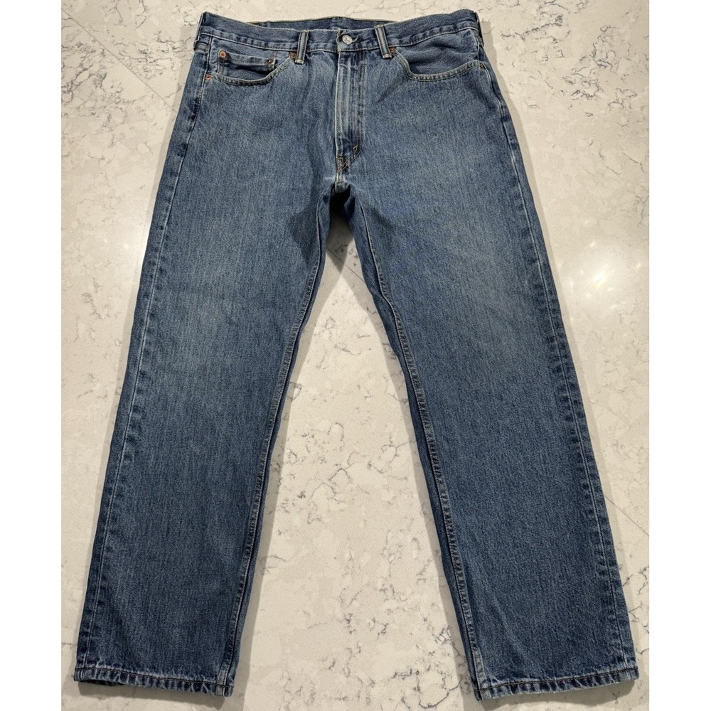 Levi's 505 Jeans Mens 36x30 Blue Medium Wash‎ Regular Fit Straight Leg Denim